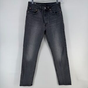 Levis 501 Jeans Womens 26 Black Denim Button Fly Premium 26x30
